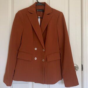 New York & Company Women's Double Breasted Blazer, Chestnut, size XS NWT